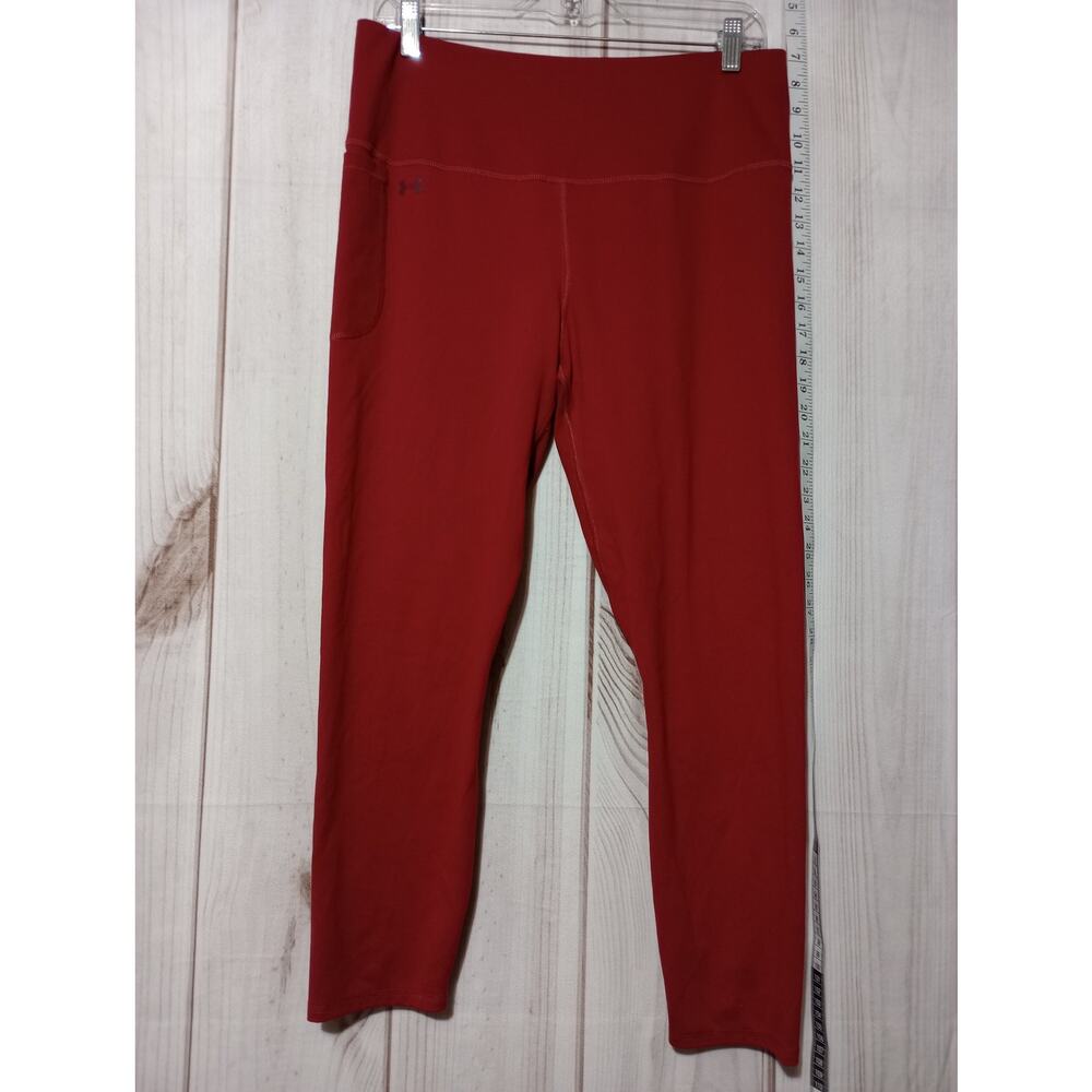 Under Armour Pants Womens 1X Red Fitted Athletic Leggings Stretch Yoga Gym